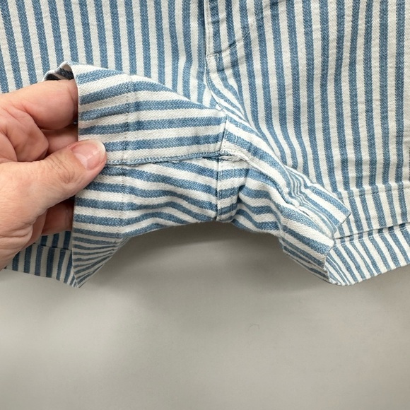 MADEWELL Blue pin stripe woman bohemian casual summer casual nautical short 31 - Picture 5 of 11